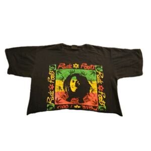 Vtg Bob Marley Rasta Roots Crop Double Sided Adult Sz M- XL